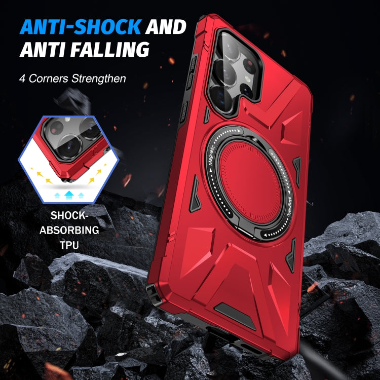For Samsung Galaxy S25 Ultra 5G MagSafe Magnetic Shockproof Phone Case with Ring Holder