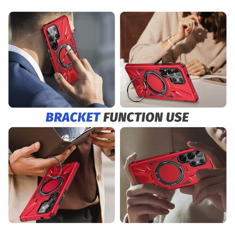 For Samsung Galaxy S25 Ultra 5G MagSafe Magnetic Shockproof Phone Case with Ring Holder