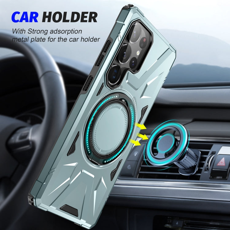 For Samsung Galaxy S25 Ultra 5G MagSafe Magnetic Shockproof Phone Case with Ring Holder