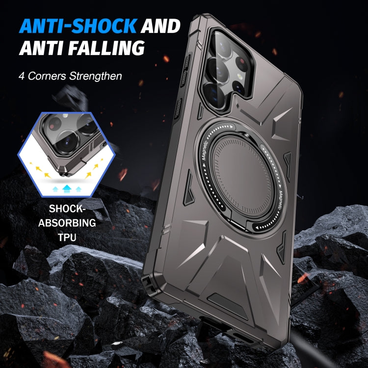 For Samsung Galaxy S25 Ultra 5G MagSafe Magnetic Shockproof Phone Case with Ring Holder