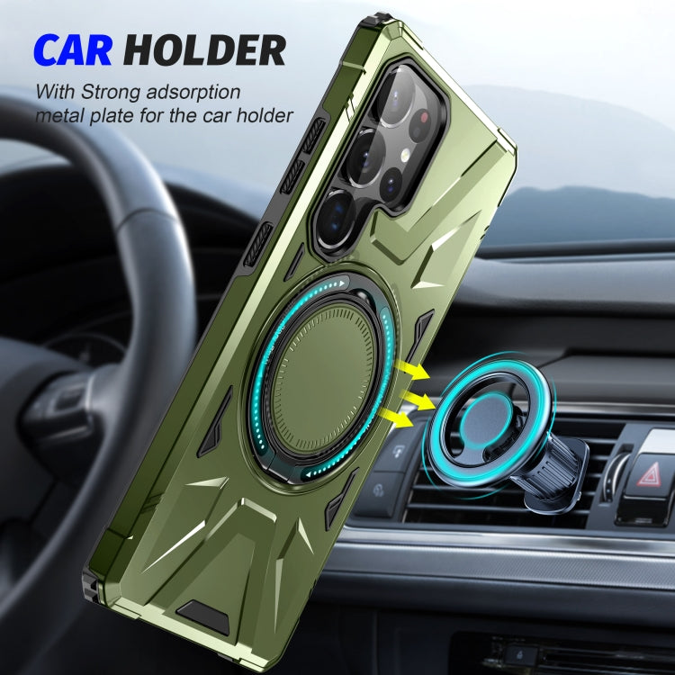 For Samsung Galaxy S25 Ultra 5G MagSafe Magnetic Shockproof Phone Case with Ring Holder