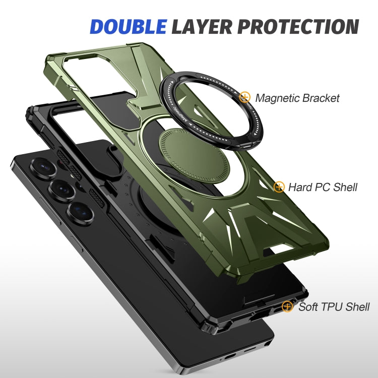 For Samsung Galaxy S25 Ultra 5G MagSafe Magnetic Shockproof Phone Case with Ring Holder