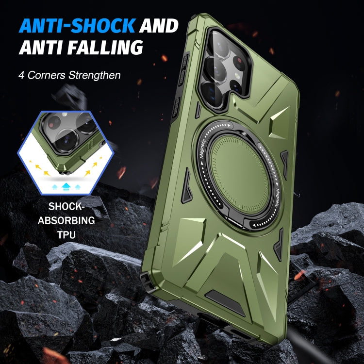 For Samsung Galaxy S25 Ultra 5G MagSafe Magnetic Shockproof Phone Case with Ring Holder