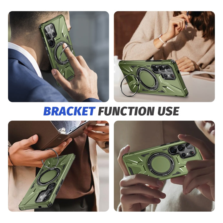 For Samsung Galaxy S25 Ultra 5G MagSafe Magnetic Shockproof Phone Case with Ring Holder