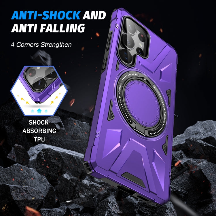 For Samsung Galaxy S25 Ultra 5G MagSafe Magnetic Shockproof Phone Case with Ring Holder