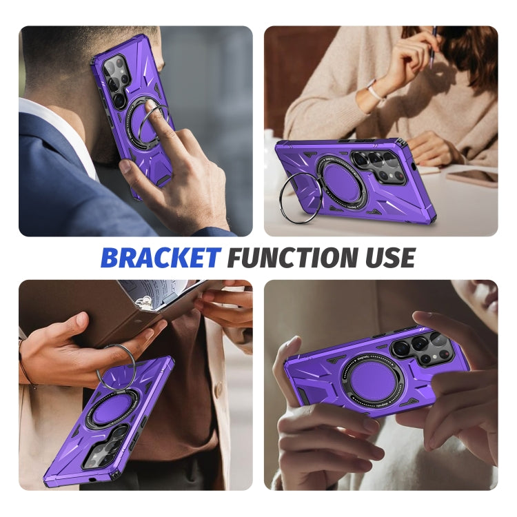 For Samsung Galaxy S25 Ultra 5G MagSafe Magnetic Shockproof Phone Case with Ring Holder