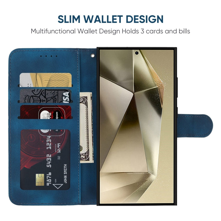 For Samsung Galaxy S25 Ultra 5G Skin Feel Geometric Lines Leather Phone Case