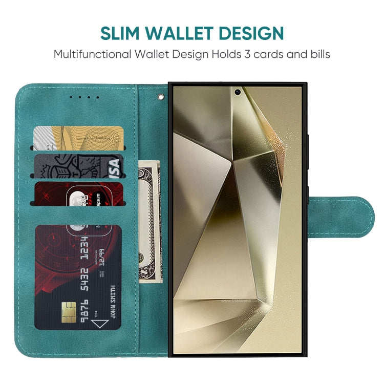 For Samsung Galaxy S25 Ultra 5G Skin Feel Geometric Lines Leather Phone Case