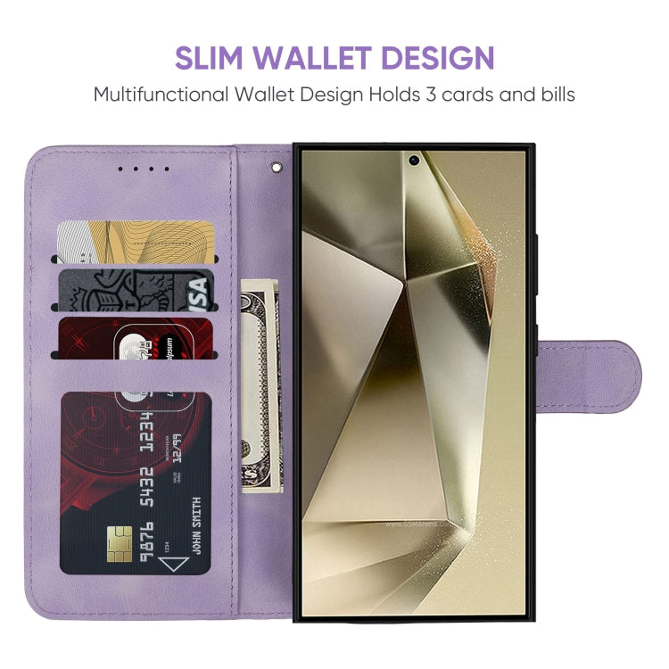 For Samsung Galaxy S25 Ultra 5G Skin Feel Geometric Lines Leather Phone Case