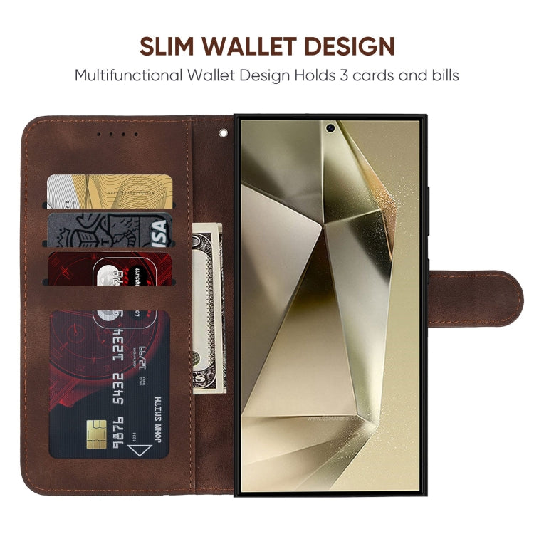 For Samsung Galaxy S25 Ultra 5G Skin Feel Geometric Lines Leather Phone Case