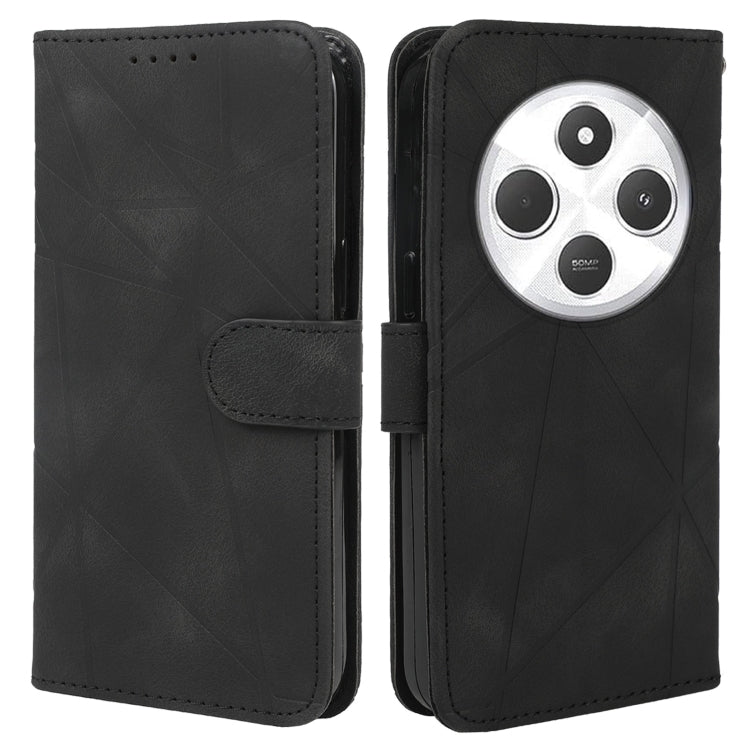 For Redmi 14C 4G Skin Feel Geometric Lines Leather Phone Case