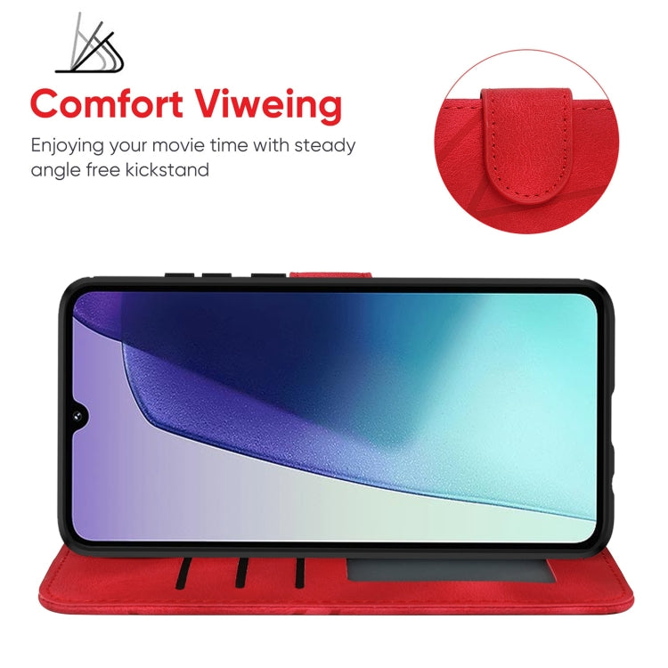 For Redmi 14C 4G Skin Feel Geometric Lines Leather Phone Case