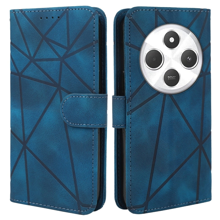 For Redmi 14C 4G Skin Feel Geometric Lines Leather Phone Case