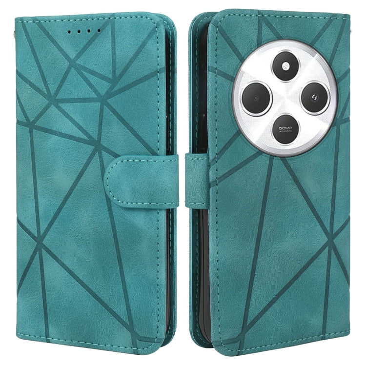 For Redmi 14C 4G Skin Feel Geometric Lines Leather Phone Case