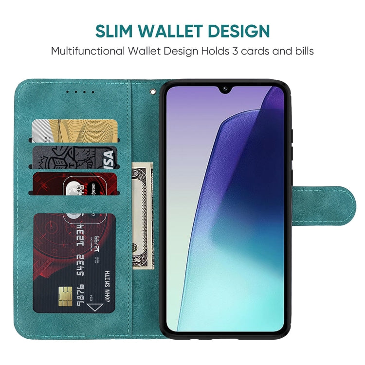 For Redmi 14C 4G Skin Feel Geometric Lines Leather Phone Case