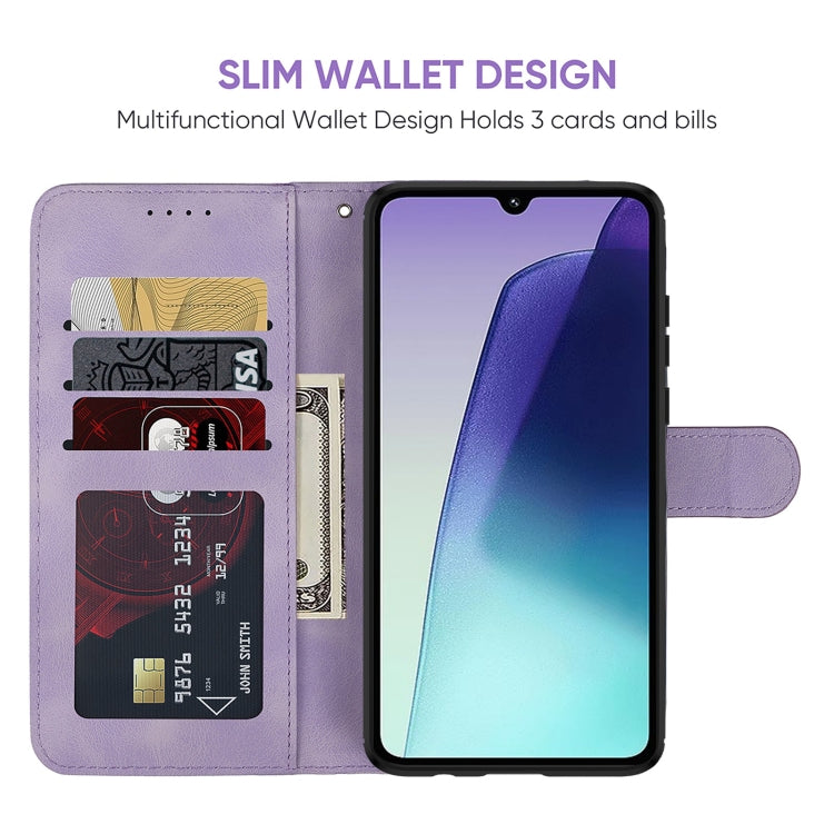 For Redmi 14C 4G Skin Feel Geometric Lines Leather Phone Case
