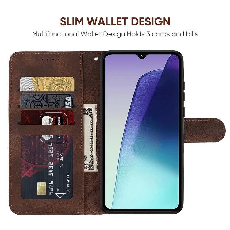 For Redmi 14C 4G Skin Feel Geometric Lines Leather Phone Case