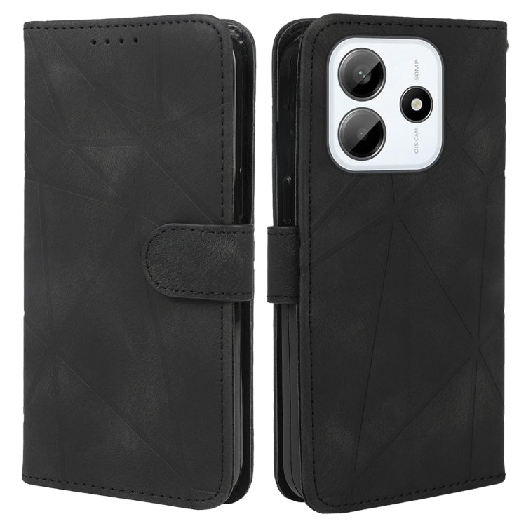 For Redmi Note 14 5G Skin Feel Geometric Lines Leather Phone Case