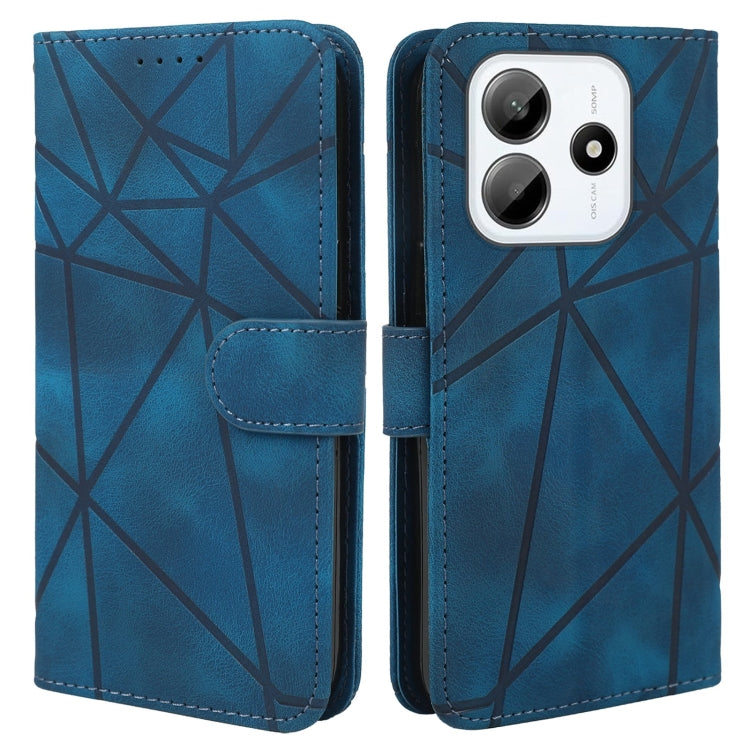 For Redmi Note 14 5G Skin Feel Geometric Lines Leather Phone Case