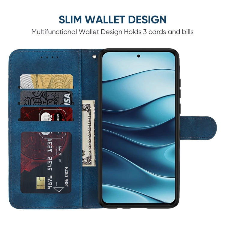 For Redmi Note 14 5G Skin Feel Geometric Lines Leather Phone Case