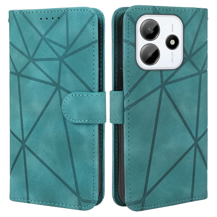 For Redmi Note 14 5G Skin Feel Geometric Lines Leather Phone Case