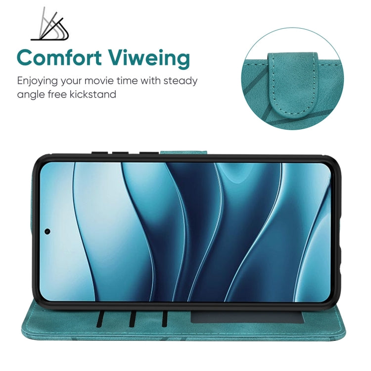 For Redmi Note 14 5G Skin Feel Geometric Lines Leather Phone Case