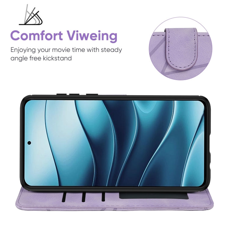 For Redmi Note 14 5G Skin Feel Geometric Lines Leather Phone Case
