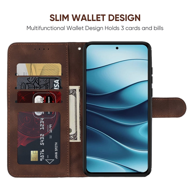 For Redmi Note 14 5G Skin Feel Geometric Lines Leather Phone Case