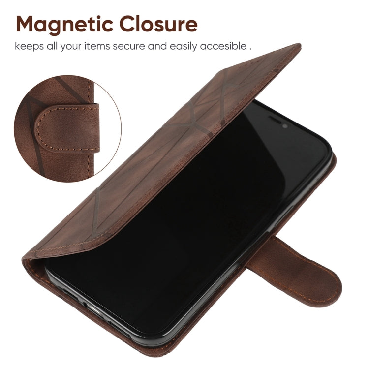 For Redmi Note 14 Pro 5G Skin Feel Geometric Lines Leather Phone Case