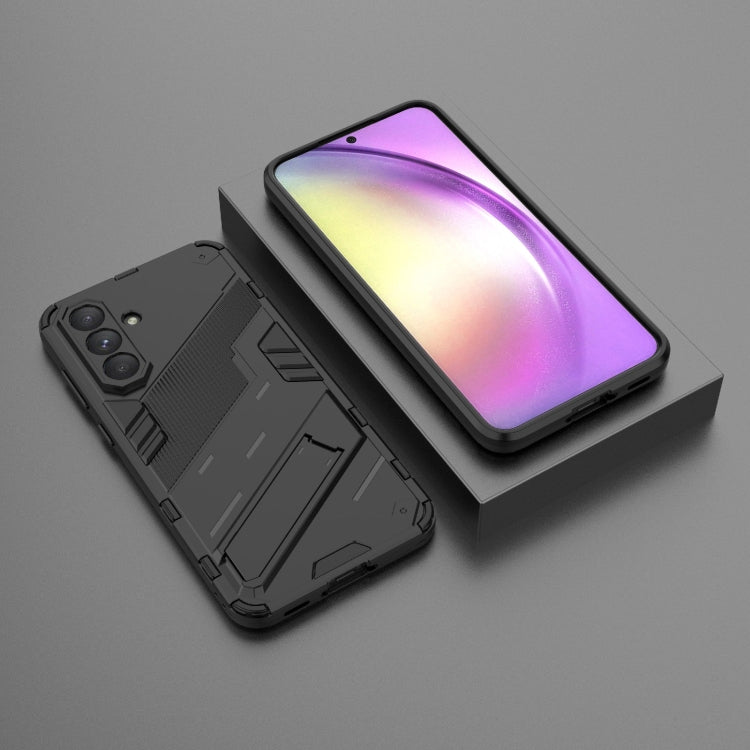 For Samsung Galaxy A56 5G Punk Armor 2 in 1 PC + TPU Shockproof Phone Case with Invisible Holder