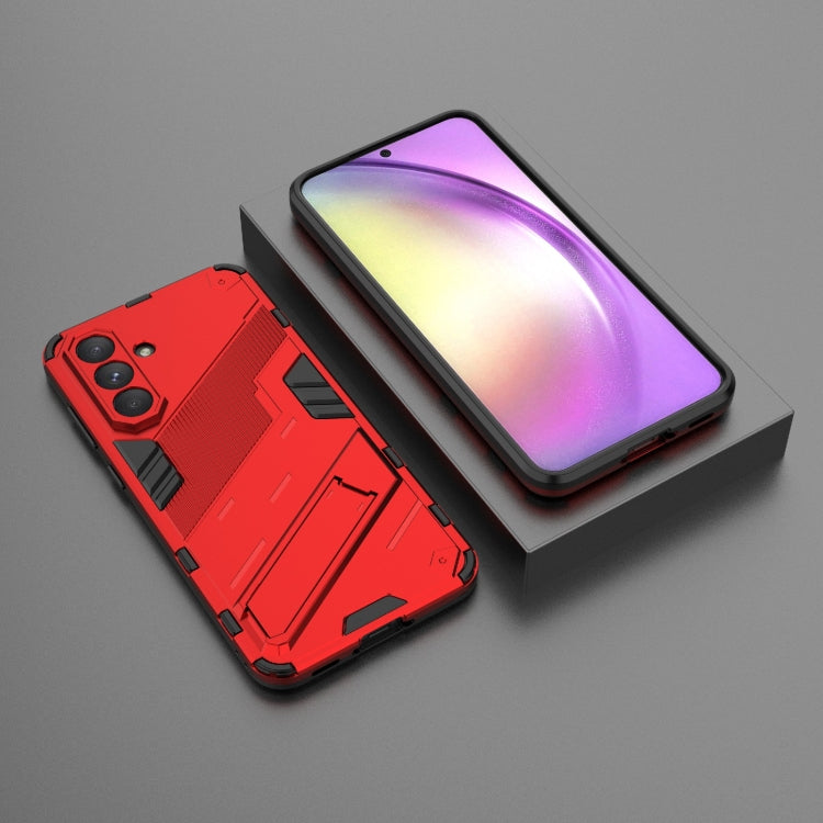 For Samsung Galaxy A56 5G Punk Armor 2 in 1 PC + TPU Shockproof Phone Case with Invisible Holder