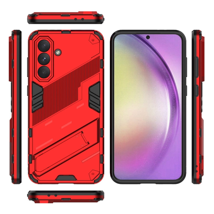 For Samsung Galaxy A56 5G Punk Armor 2 in 1 PC + TPU Shockproof Phone Case with Invisible Holder