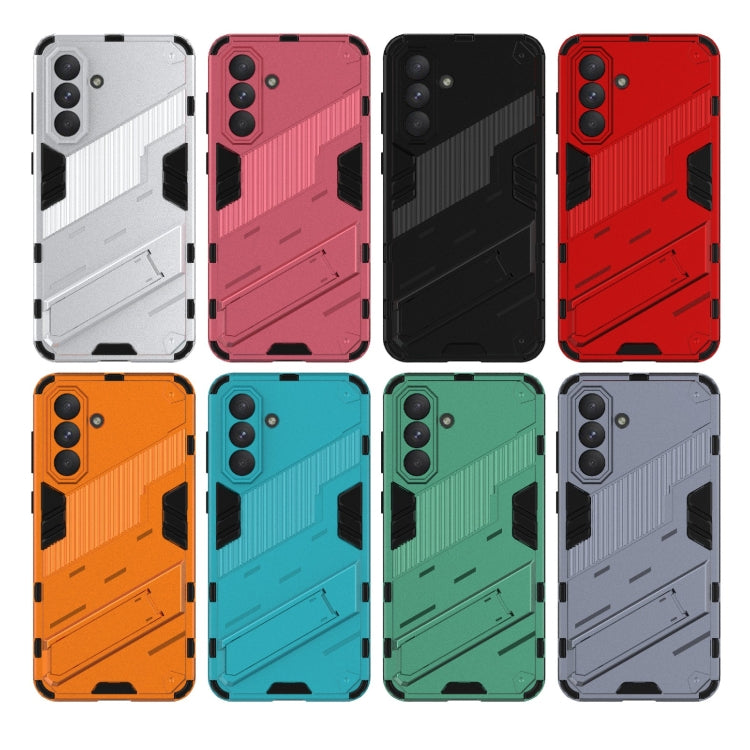For Samsung Galaxy A56 5G Punk Armor 2 in 1 PC + TPU Shockproof Phone Case with Invisible Holder