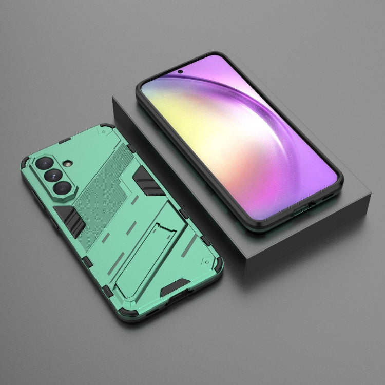 For Samsung Galaxy A56 5G Punk Armor 2 in 1 PC + TPU Shockproof Phone Case with Invisible Holder