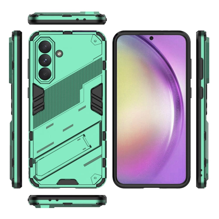 For Samsung Galaxy A56 5G Punk Armor 2 in 1 PC + TPU Shockproof Phone Case with Invisible Holder