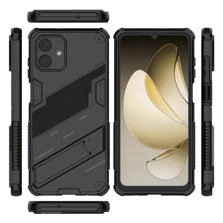 For Samsung Galaxy A07 4G Punk Armor 2 in 1 PC + TPU Shockproof Phone Case with Invisible Holder