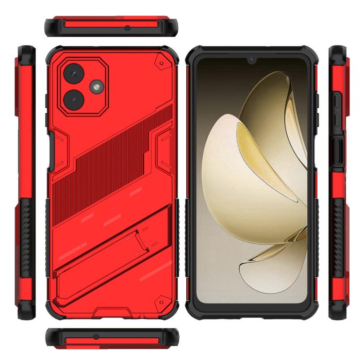 For Samsung Galaxy A07 4G Punk Armor 2 in 1 PC + TPU Shockproof Phone Case with Invisible Holder