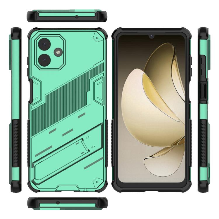 For Samsung Galaxy A07 4G Punk Armor 2 in 1 PC + TPU Shockproof Phone Case with Invisible Holder