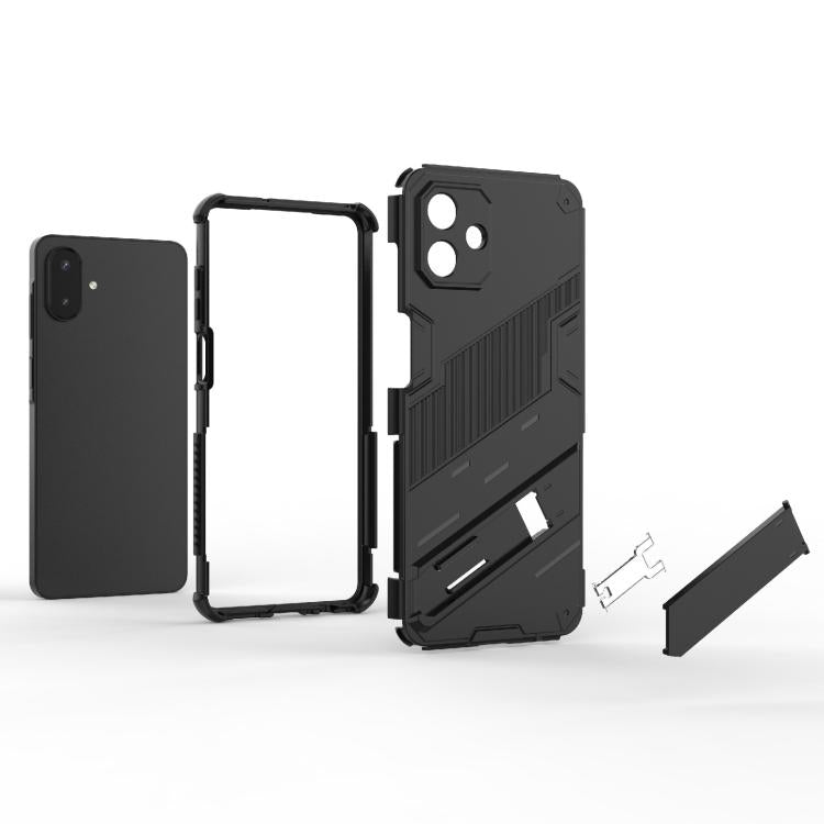 For Samsung Galaxy A07 4G Punk Armor 2 in 1 PC + TPU Shockproof Phone Case with Invisible Holder