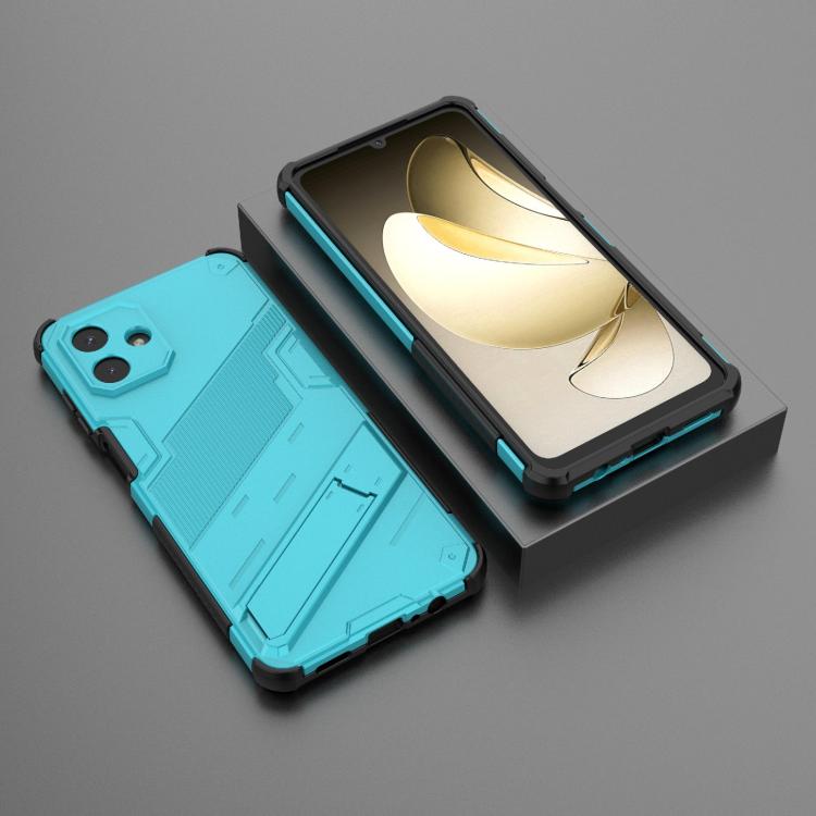 For Samsung Galaxy A07 4G Punk Armor 2 in 1 PC + TPU Shockproof Phone Case with Invisible Holder