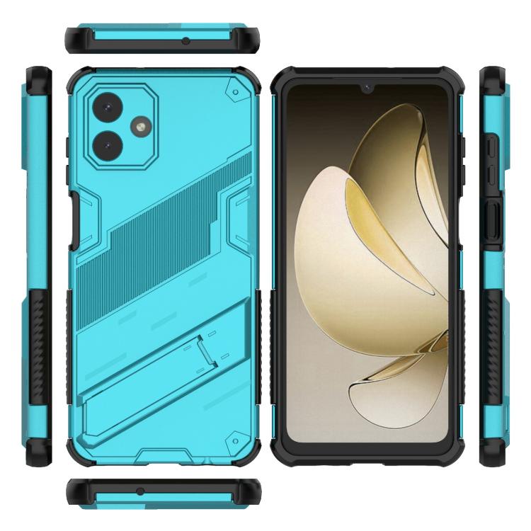 For Samsung Galaxy A07 4G Punk Armor 2 in 1 PC + TPU Shockproof Phone Case with Invisible Holder