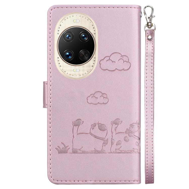For Huawei nova 14 Ultra Cute Cats RFID Leather Phone Case