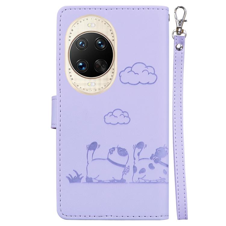 For Huawei nova 14 Ultra Cute Cats RFID Leather Phone Case