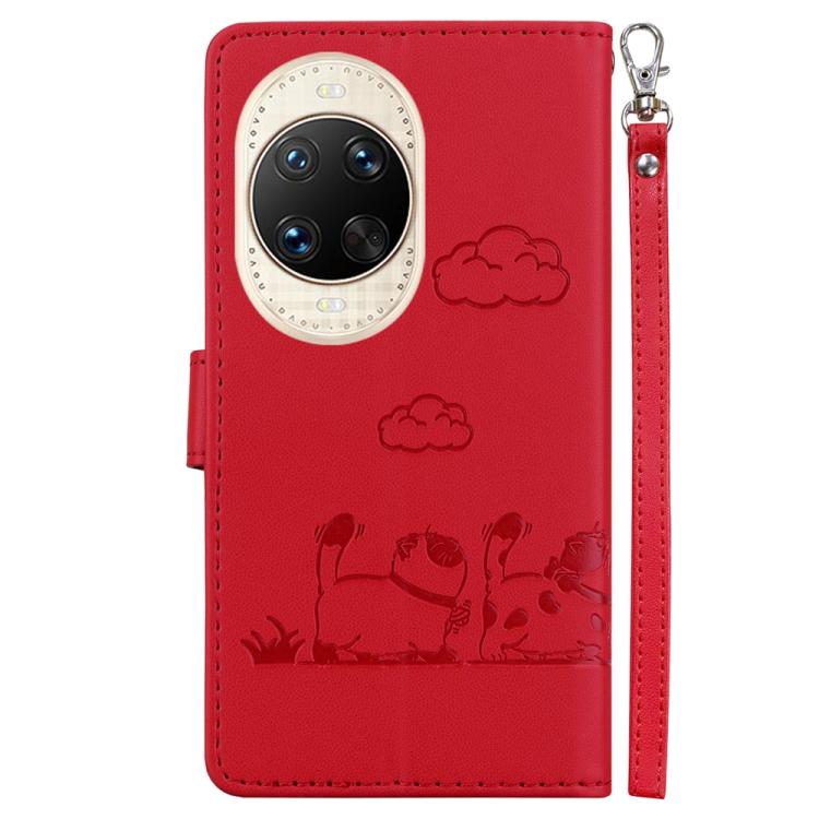 For Huawei nova 14 Ultra Cute Cats RFID Leather Phone Case
