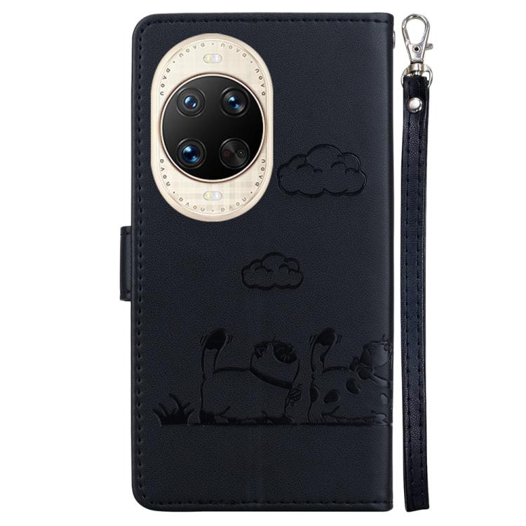 For Huawei nova 14 Ultra Cute Cats RFID Leather Phone Case