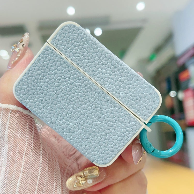 For AirPods Pro 2 Litchi Texture Leather Sticker Earphones Protective Case