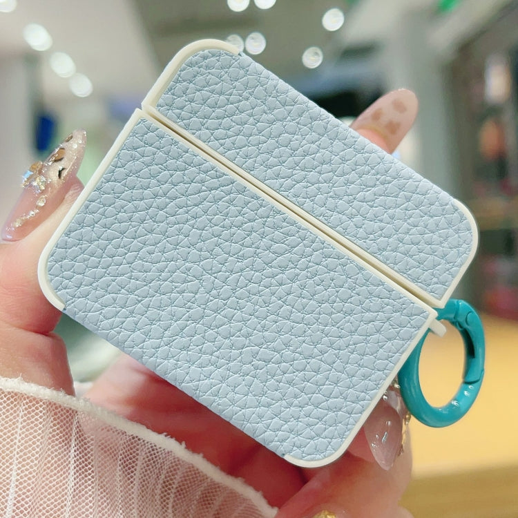 For AirPods 3 Litchi Texture Leather Sticker Earphones Protective Case