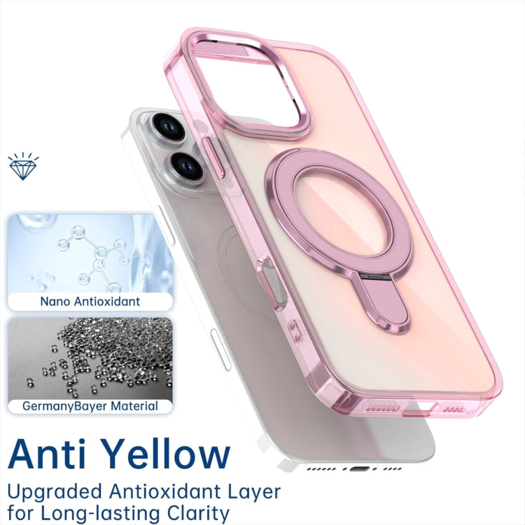 For iPhone 15 Pro Max Plating Gradient Discolor MagSafe Holder Phone Case