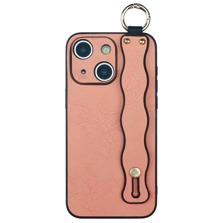 For iPhone 15 Plus Wavy Wristband Bracket TPU Phone Case