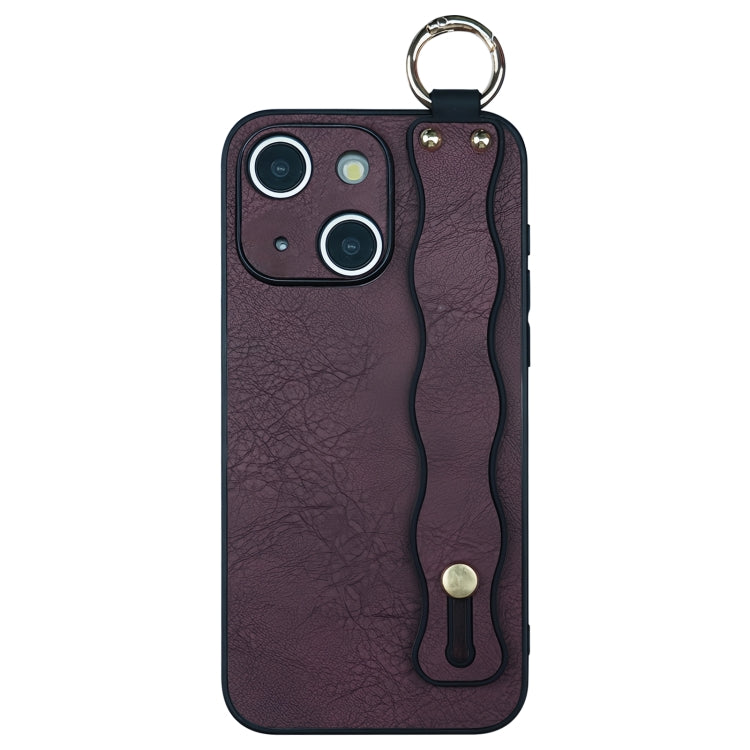 For iPhone 15 Plus Wavy Wristband Bracket TPU Phone Case